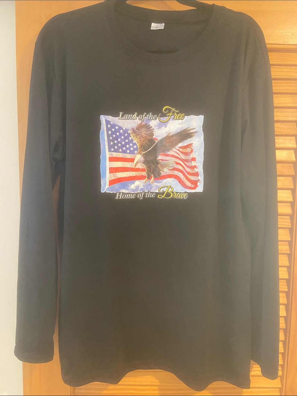 Black Men's Rash guard Long-Sleeve- Flag Eagle